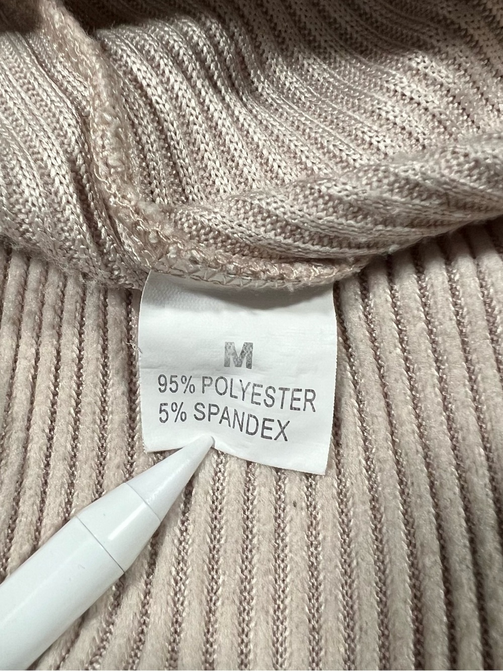Women’s Beige Ribbed Knit 2-Piece Set Boat Neck Top & Straight Pants M - Picture 10 of 10